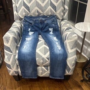 Seven7 Dark Blue Distressed Jeans